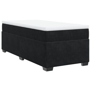 vidaXL Sommier &agrave; lattes de lit avec matelas Noir 100x200 cm Velours