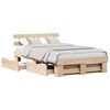 vidaXL Cadre de lit avec t&ecirc;te de lit Marron 140 x 190 cm Pin massif