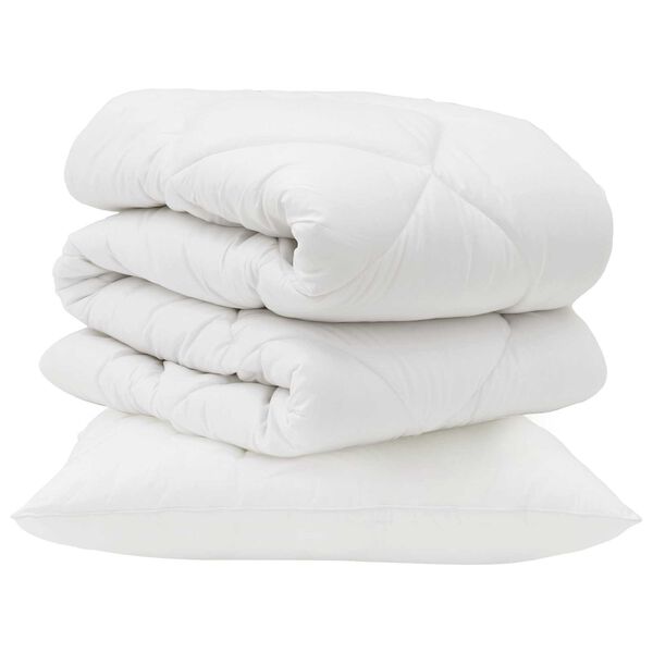 vidaXL Couette avec oreiller 2 pcs Blanc Microfibre