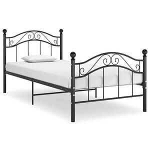 vidaXL Cadre de lit sans matelas noir m&eacute;tal 90x200 cm