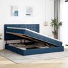 vidaXL Lit avec rangement et matelas Bleu 200 x 200 cm Polyester