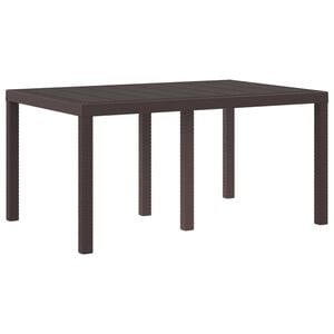 vidaXL Table de jardin pour repas Marron 150 x 100 x 73 cm polyrotin
