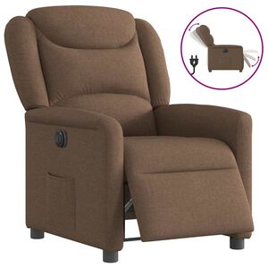vidaXL Fauteuil inclinable &eacute;lectrique Marron Tissu