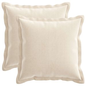 vidaXL Coussin 2 pc HOUTEN Cr&egrave;me 30 x 30 cm Tissu Chenille