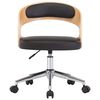 vidaXL Chaise pivotante de bureau Noir Bois courb&eacute; et similicuir