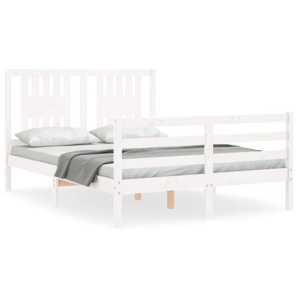 vidaXL Cadre de lit sans matelas blanc 120x200 cm bois massif