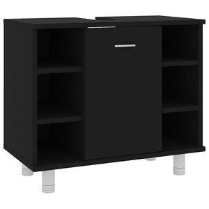 vidaXL Armoire de salle de bain Noir 60x32x53,5 cm Bois d'ing&eacute;nierie