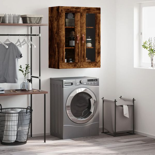 vidaXL Armoire murale ch&ecirc;ne fum&eacute; 69,5x34x90 cm