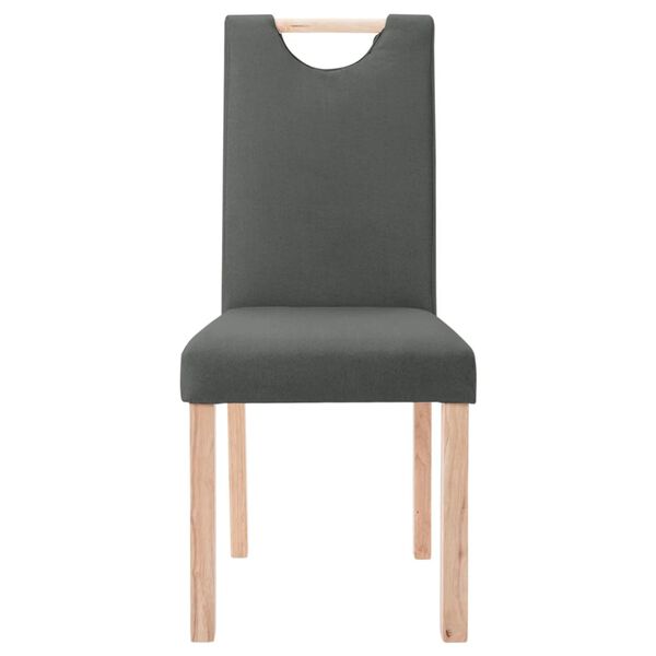vidaXL Chaises &agrave; manger lot de 2 gris fonc&eacute; tissu