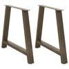 vidaXL Pieds de table &agrave; manger en forme de A, 2 pi&egrave;ces, 100 x (72-73) cm, acier