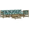 vidaXL Salon de jardin 6 pcs avec coussins bois de pin impr&eacute;gn&eacute;