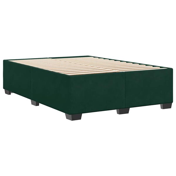 vidaXL Cadre de lit sans matelas vert fonc&eacute; 140x190 cm velours