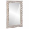 vidaXL miroir mural Blanc 70 x 50 cm Bois de mangue massif