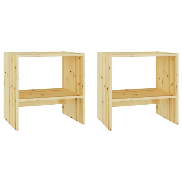 vidaXL Tables de chevet 2 pcs 40x30,5x40 cm Bois de sapin massif