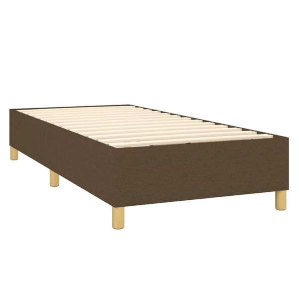 vidaXL Sommier &agrave; lattes de lit avec matelas Marron fonc&eacute; 90x200 cm
