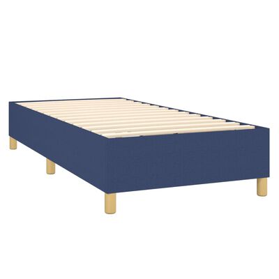 vidaXL Sommier à lattes de lit avec matelas Bleu 100x200 cm Tissu