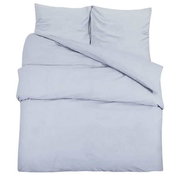 vidaXL Ensemble de housse de couette Gris 240x220 cm Microfibre l&eacute;g&egrave;re