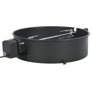 vidaXL Kit d'anneau de r&ocirc;tissoire de barbecue 57 cm Noir