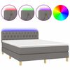 vidaXL Sommier &agrave; lattes de lit et matelas et LED Gris fonc&eacute; 140x190 cm