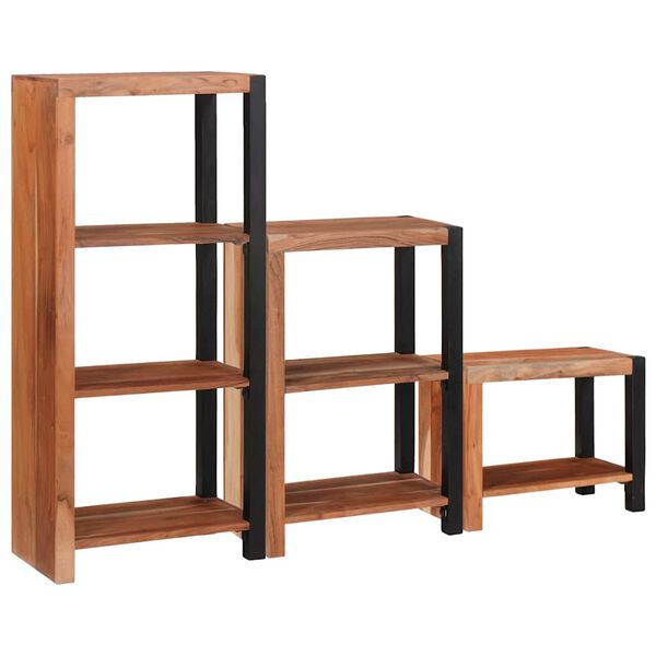 vidaXL &Eacute;tag&egrave;re 3 pcs Marron 50 x 30 x 110 cm Bois d'Acacia Massif