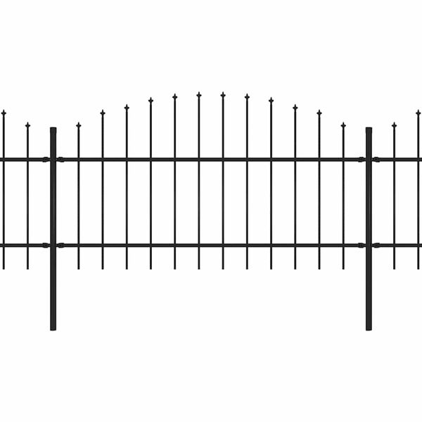 vidaXL Cl&ocirc;ture de jardin avec dessus en forme de lance en acier 1781,5 x 125 cm Noir