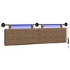 vidaXL T&ecirc;te de lit suspendue Avec lumi&egrave;re LED Cappuccino Simili cuir