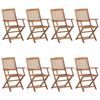 vidaXL Chaises pliables de jardin lot de 8 avec coussins Bois d'acacia