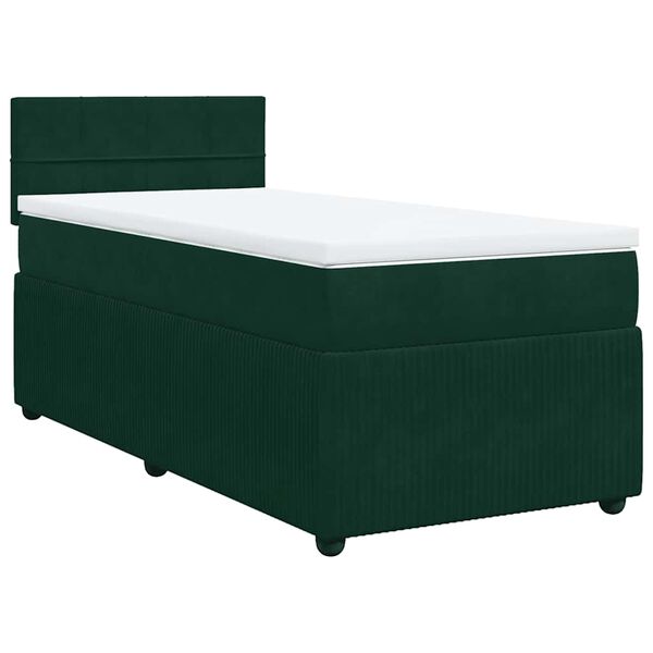 vidaXL Sommier &agrave; lattes de lit avec matelas Vert fonc&eacute; 100x200 cm