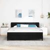 vidaXL Lit &agrave; ressorts avec matelas Noir 180 x 200 cm tissu