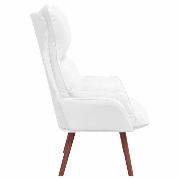 Fauteuil Relaxant Blanc En Simili Cuir - Dimensions 69x74x93 Cm - Design Moderne, Ergonomique, Pour Salon - Assise Confortable Mousse