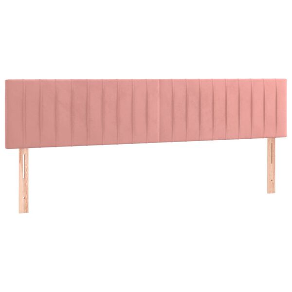 vidaXL T&ecirc;te de lit &agrave; LED Rose 200x5x78/88 cm Velours