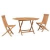 vidaXL Ensemble bistro de jardin 3 pc Naturel Bois de teck massif