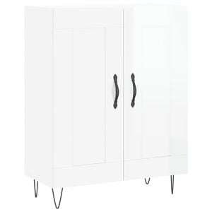 vidaXL Buffet Blanc brillant 69,5x34x90 cm Bois d'ing&eacute;nierie