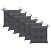 vidaXL Chaises de jardin et coussins anthracite lot de 6 Bois de teck