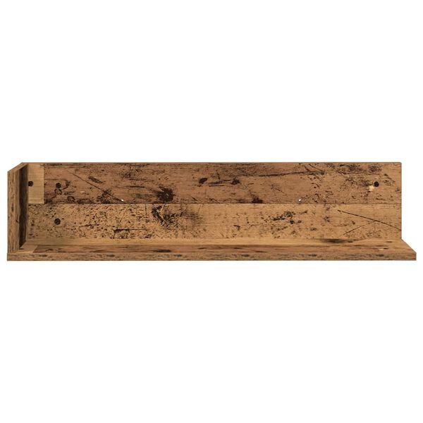 vidaXL &Eacute;tag&egrave;res murales 2pcs vieux bois 75x16,5x16,5cm bois ing&eacute;nierie