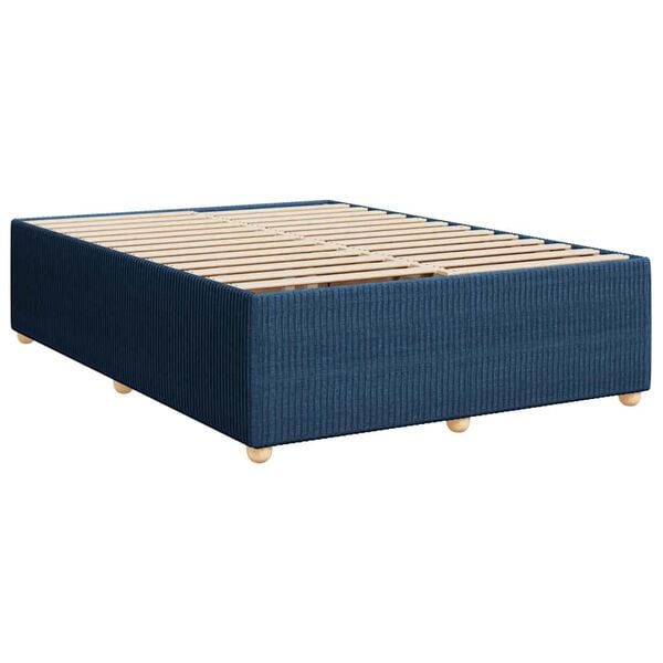 vidaXL Cadre de lit sans matelas bleu 140x190 cm tissu