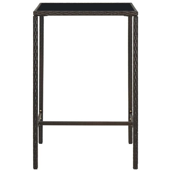 vidaXL Ensemble de bar de jardin 3 pcs Résine tressée Marron