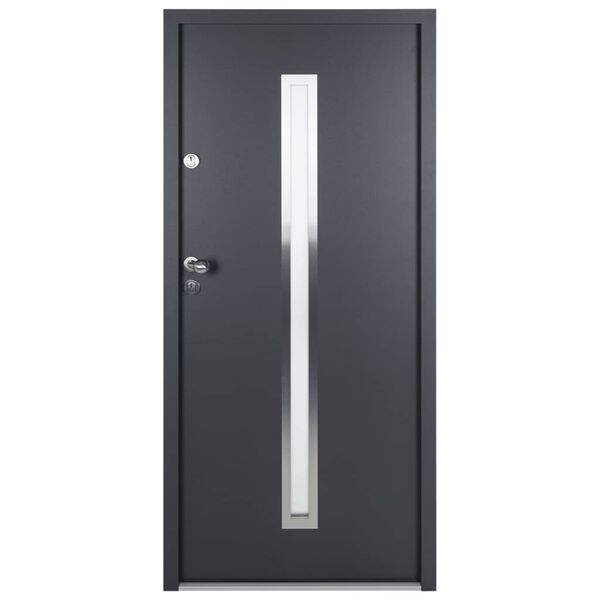 vidaXL Porte d'entr&eacute;e anthracite 90x200 cm aluminium