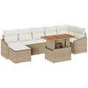 vidaXL Ensemble de canap&eacute; de jardin 8 pc Beige Poly rotin