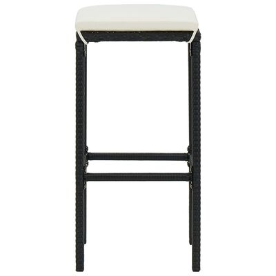 vidaXL Ensemble de bar de jardin 16pcs et coussins Résine tressée Noir