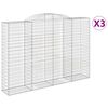 vidaXL Paniers &agrave; gabions arqu&eacute;s 3 pcs 300x50x200/220 cm fer galvanis&eacute;