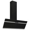 vidaXL Hotte murale 90 cm Acier et verre tremp&eacute; Noir