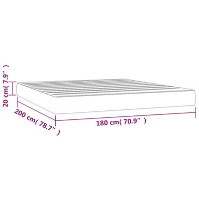 vidaXL Matelas de lit à ressorts ensachés Taupe 180x200x20 cm Tissu