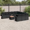 vidaXL Salon de jardin 12 pcs avec coussins noir r&eacute;sine tress&eacute;e