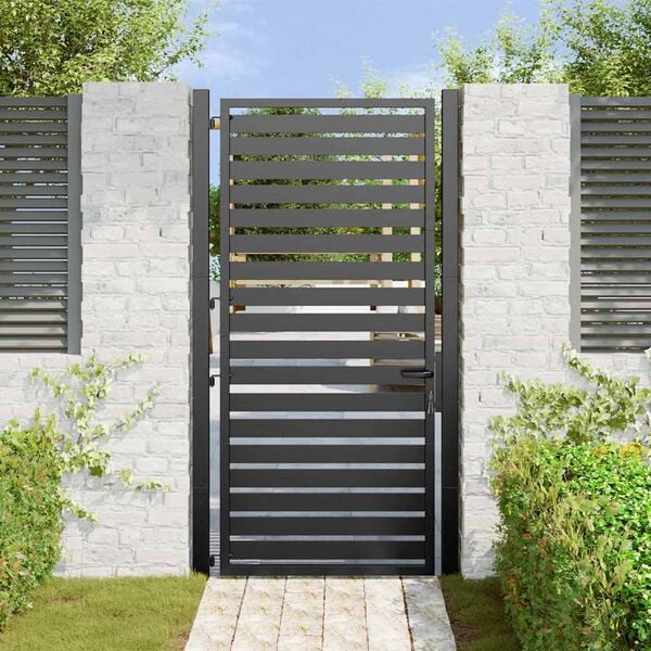 vidaXL Portail de jardin verrouillable noir 100x180 cm aluminium