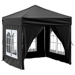 vidaXL Tente de r&eacute;ception pliable avec parois Noir 2x2 m