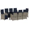 vidaXL Ensemble de salle &agrave; manger pour jardin 9 pcs Gris polyrotin