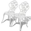 vidaXL Chaises de bistro lot de 2 Aluminium coulé Blanc