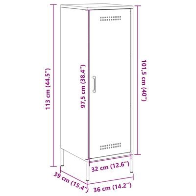 vidaXL Buffet vert olive 36x39x113 cm acier