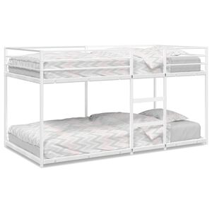 vidaXL Lit superpos&eacute; sans matelas blanc 90x200 cm acier